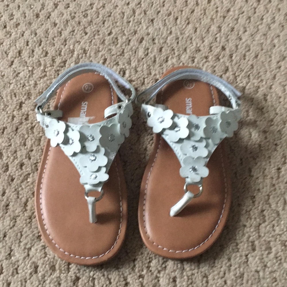 Little girls white sandals